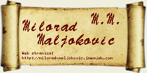 Milorad Maljoković vizit kartica